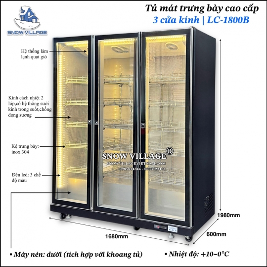 Tủ mát trưng bày bia - nước ngọt LC-1800B