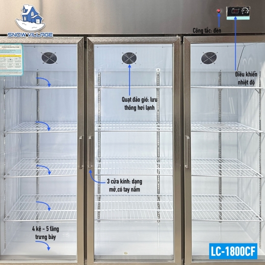 Tủ mát inox 3 cửa LC-1800CF