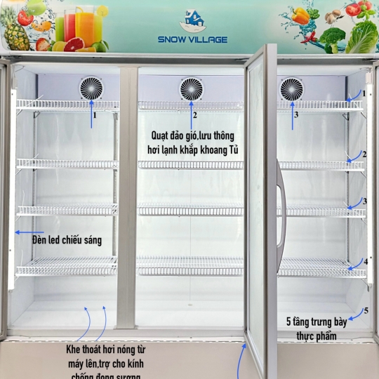 Tủ mát 3 cửa kính LC-1800X