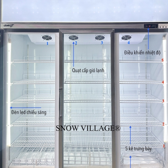 Tủ mát 3 cửa kính cao cấp LC-1860FA