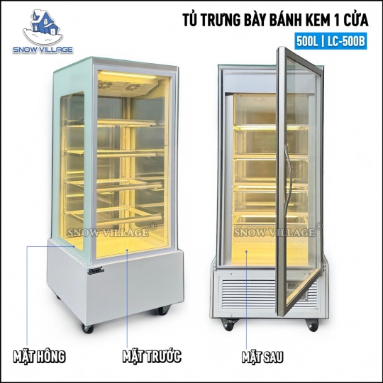 Tủ mát trưng bày bánh kem 1 cửa kính LC-500B