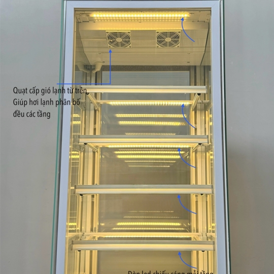 Tủ mát trưng bày bánh kem 1 cửa kính LC-500B