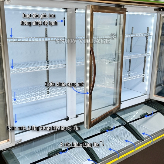 Tủ trưng bày trên mát-dưới đông cao cấp LCD-1756