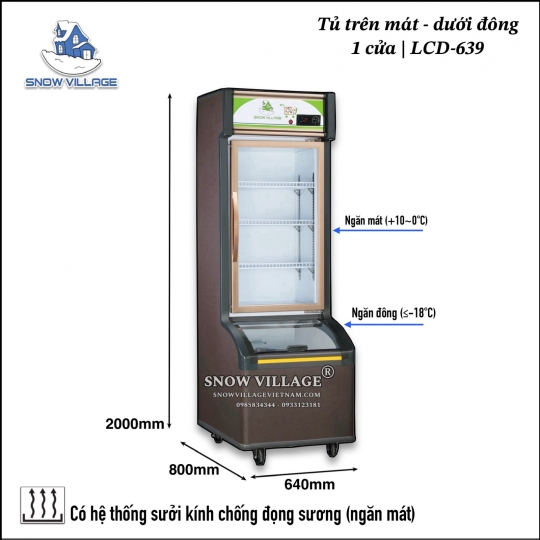Tủ trưng bày trên mát-dưới đông cao cấp LCD-639