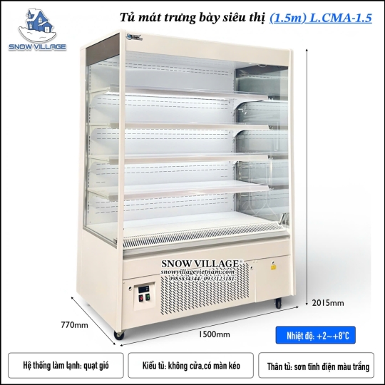 Tủ trưng bày siêu thị 1.5m L.CMA-1.5