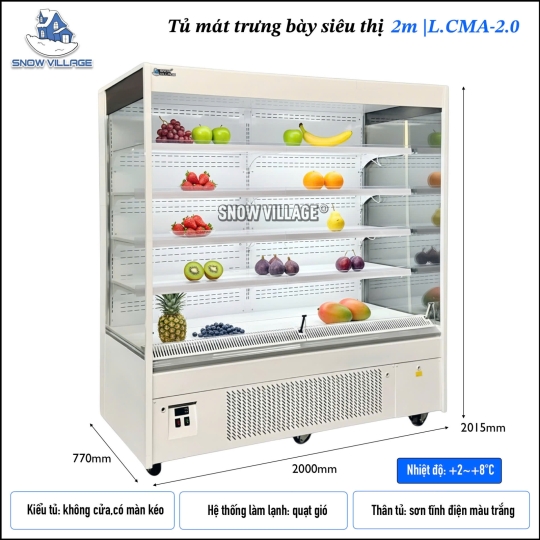 Tủ trưng bày siêu thị 2m L.CMA-2.0