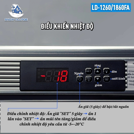 Tủ đông 3 cửa kính LD-1860FA