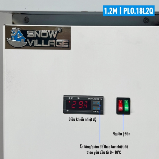 Bàn mát 2 cửa kính 1.2m Quạt lạnh PLO.18L2Q