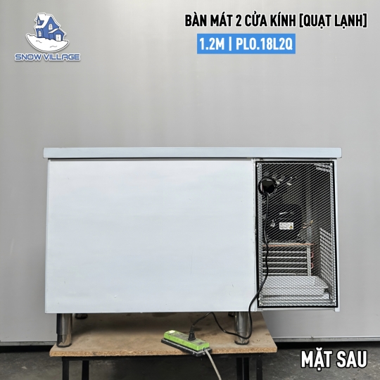 Bàn mát 2 cửa kính 1.2m Quạt lạnh PLO.18L2Q