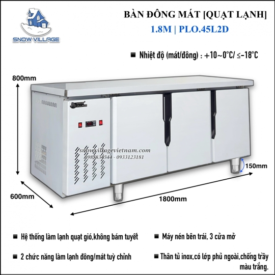 Bàn đông/mát quạt lạnh 1.8m PLO.45L2D