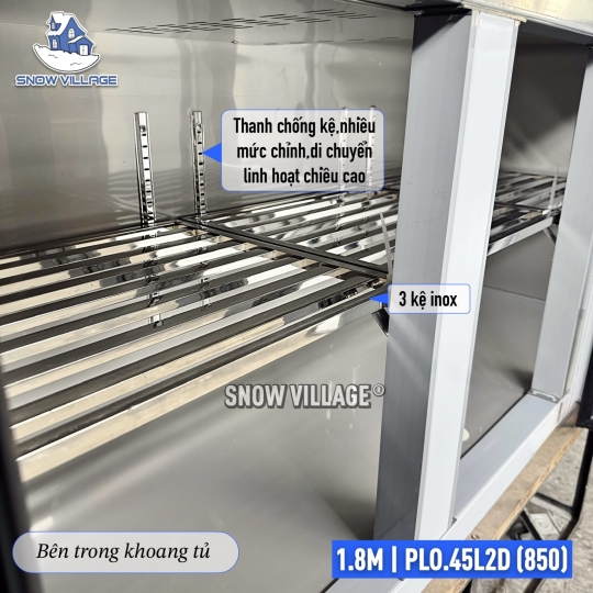 Bàn đông mát inox 1.8m cao cấp PLO.45L2D 850
