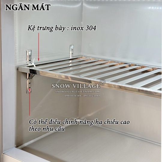 Tủ trên mát - dưới đông inox 1.5m PLRD-15N2B2