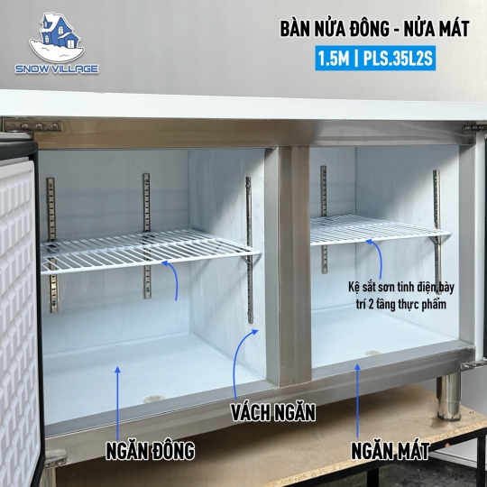 Bàn lạnh nửa đông-nửa mát 1.5m PLS-.35L2S