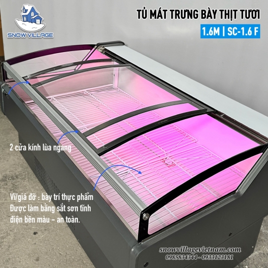 Tủ trưng bày thịt cá tươi 1m6 SC-1.6 F