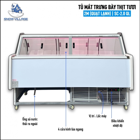 Tủ mát trưng bày-bảo quản thịt tươi 2m SC-2.0 QL