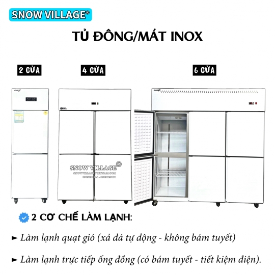 Tủ đông 6 cánh inox Quạt lạnh SLLDZ4-1300LD