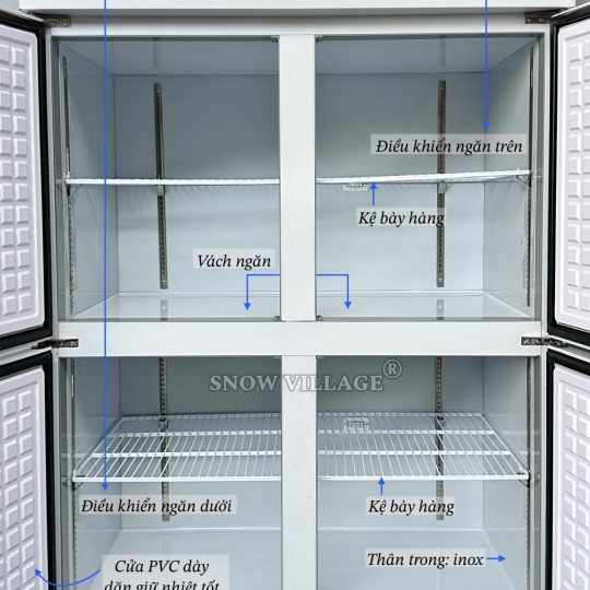 Tủ đông 4 cửa inox Coil SLLDZ4-820L