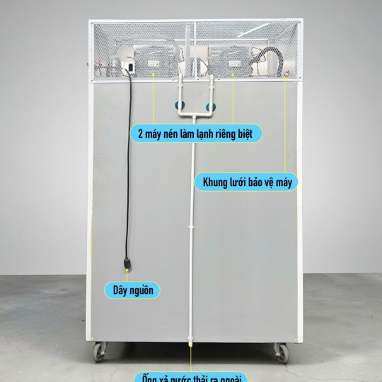 Tủ đông 4 cánh inox quạt lạnh SLLDZ4-820LD