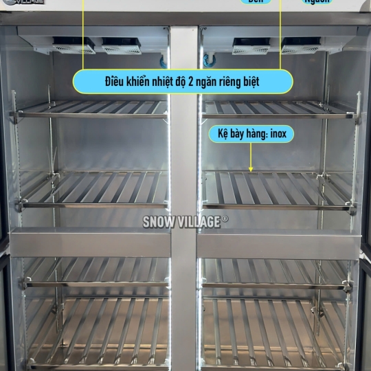 Tủ đông 4 cánh inox quạt lạnh SLLDZ4-820LD