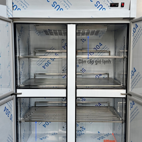 Tủ đông 4 cửa inox 304