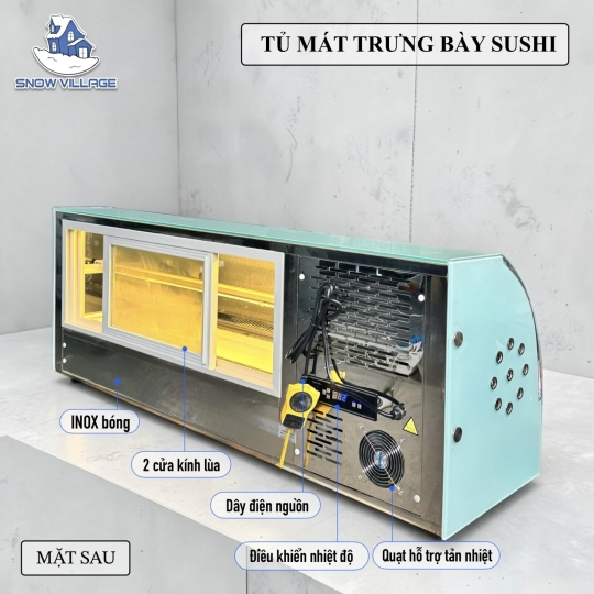 Tủ mát trưng bày sushi,bánh ngọt 1.2m SS-1.2