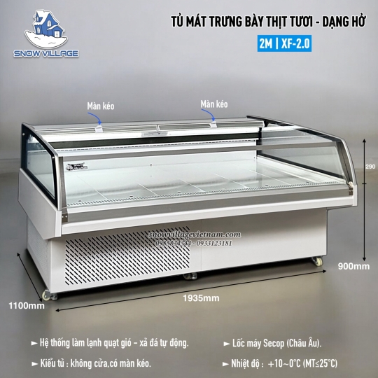 Tủ mát trưng bày thực phẩm màn kéo  XF-2.0