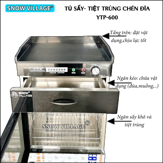 Tủ sấy chén đĩa 1 cửa kính YTP-600