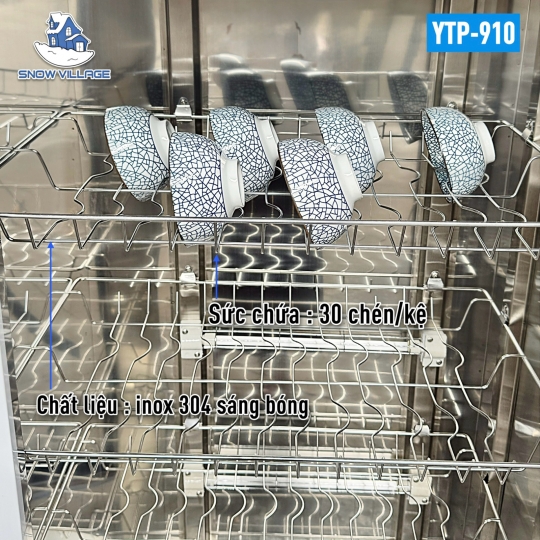 Tủ sấy-tiệt trùng chén ly 2 cửa YTP-910