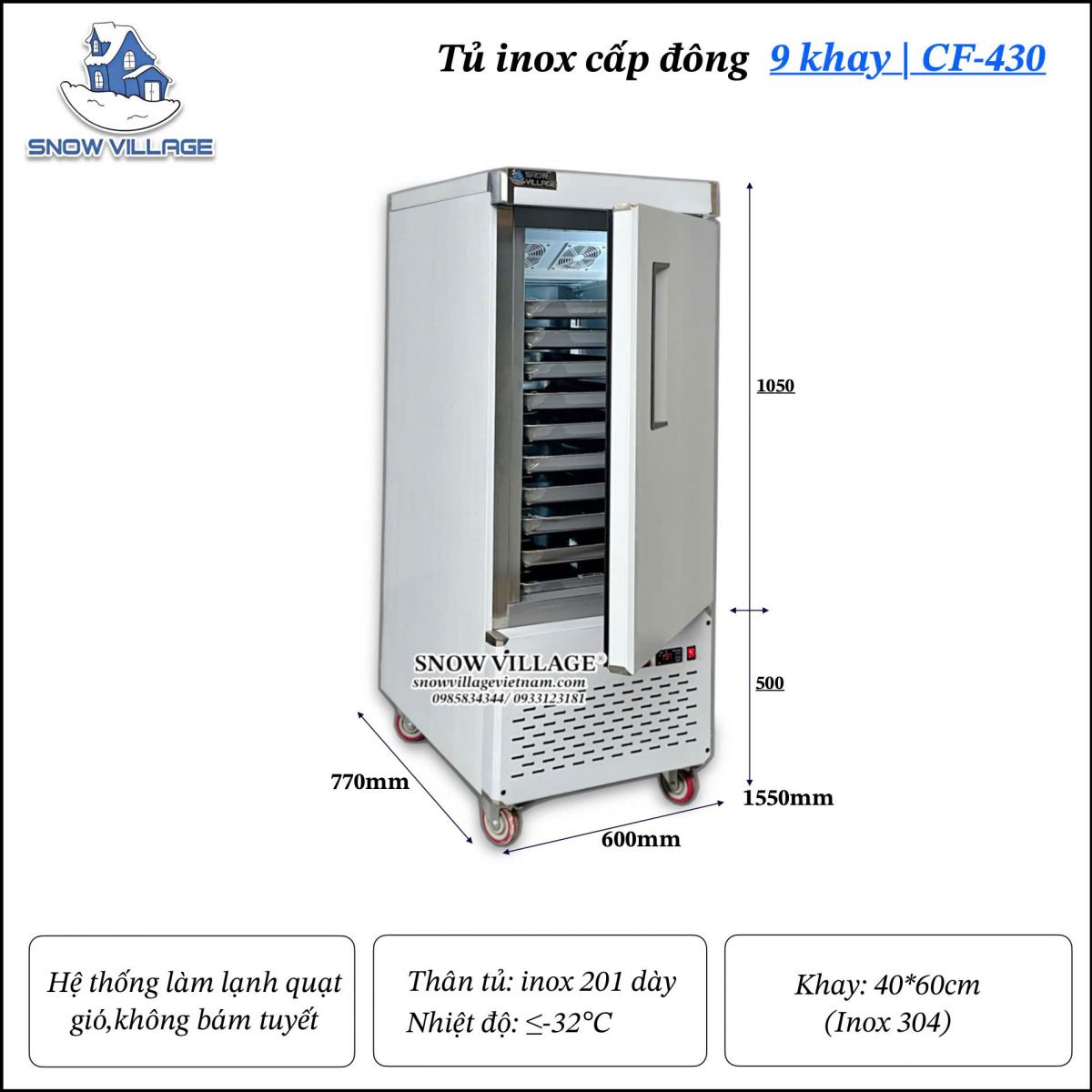 Tủ Inox cấp đông CF-430