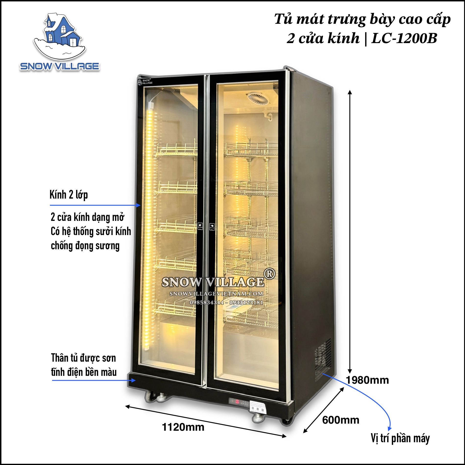  Tủ mát trưng bày bia – nước ngọt LC-1200B