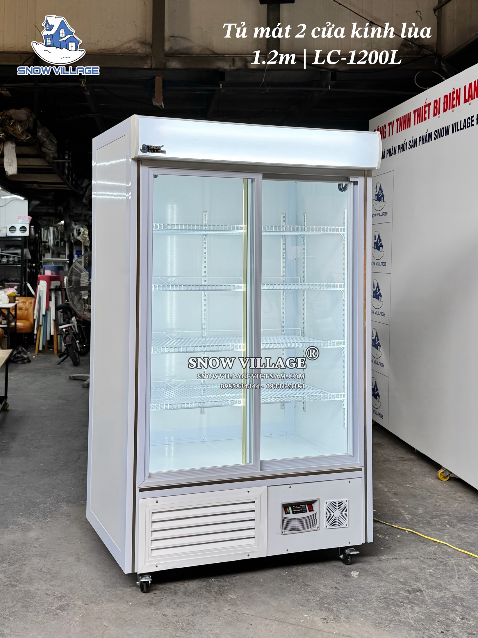 Tủ mát trưng bày 2 cửa kính lùa LC-1200L