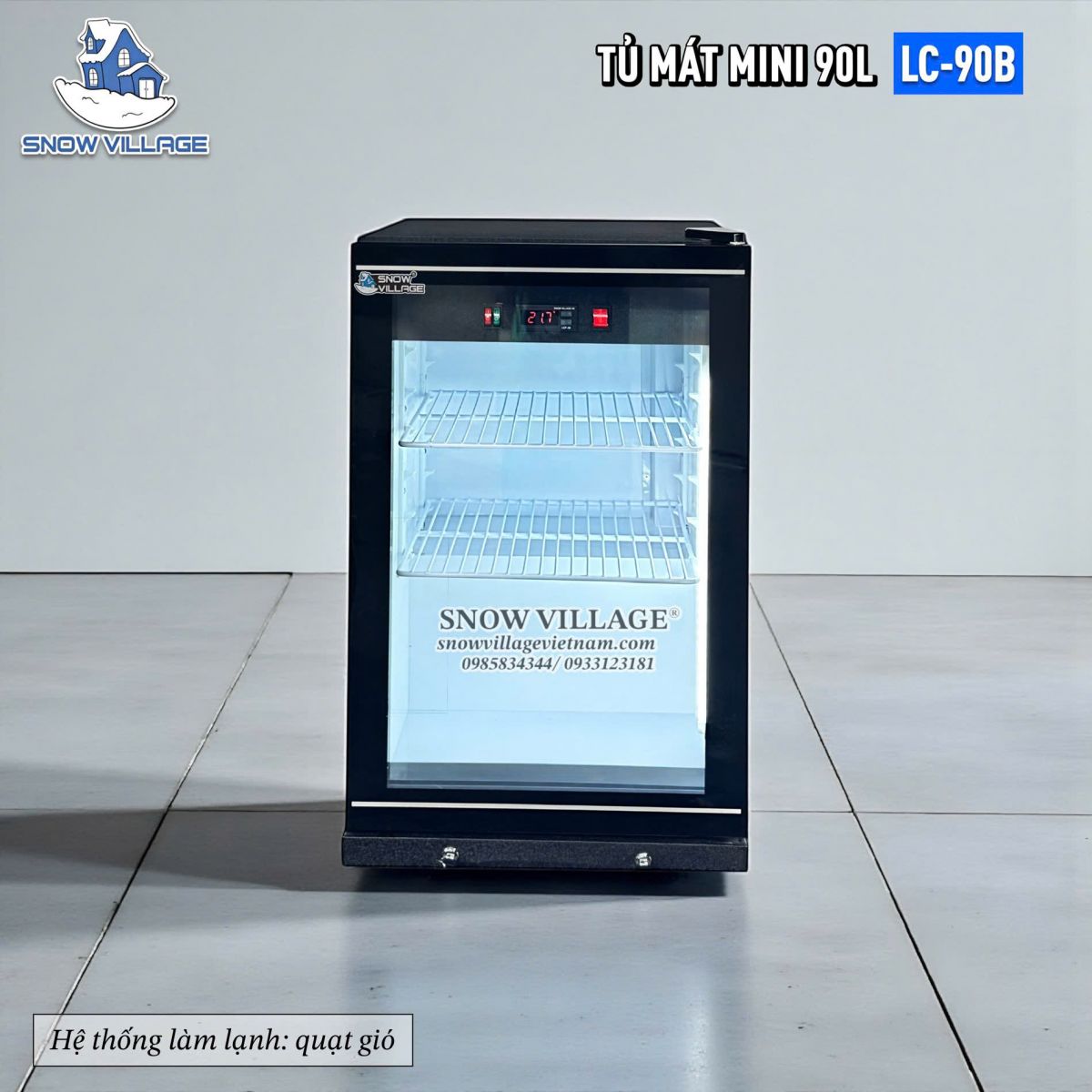 Tủ mát mini 1 cửa kính LC-90B