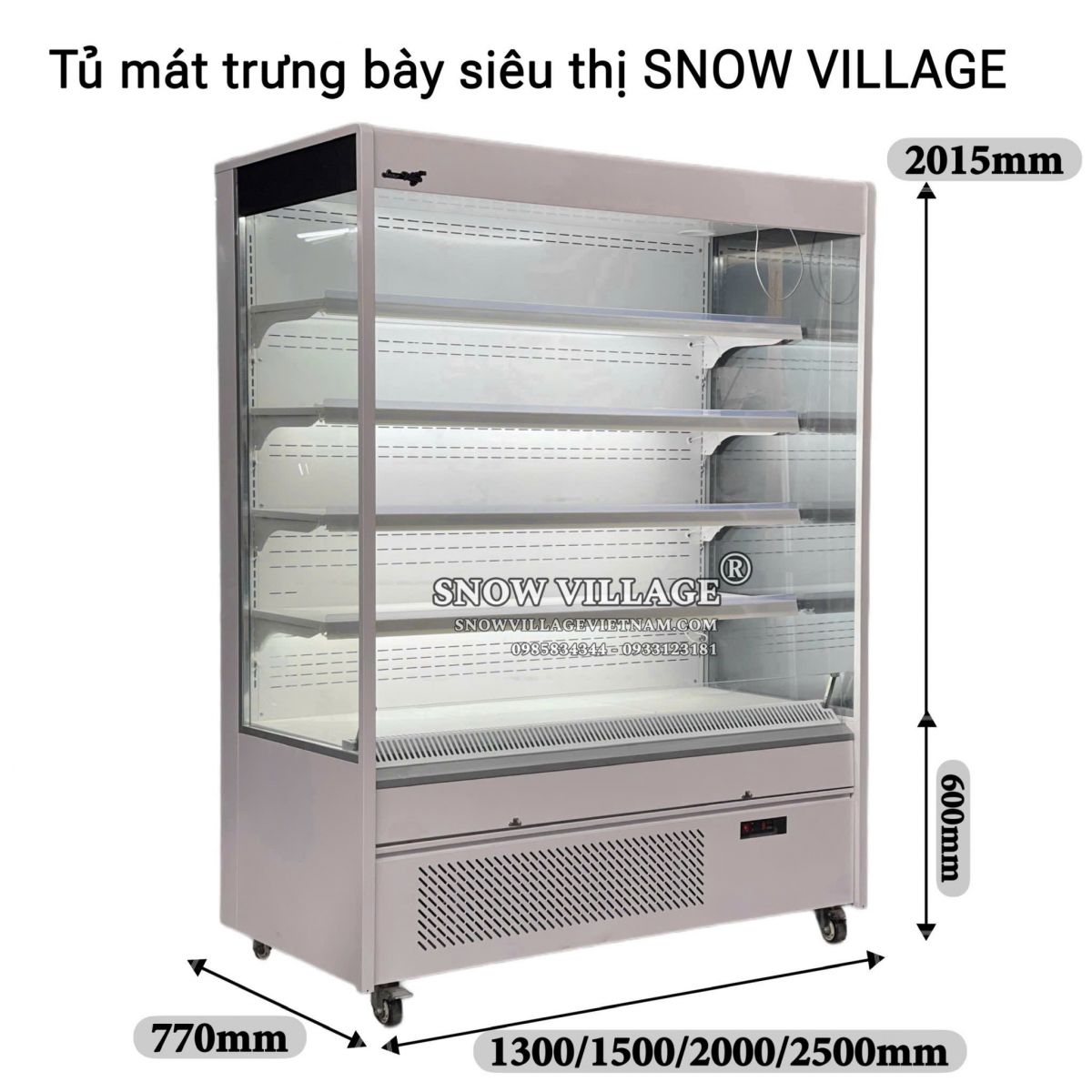 Kích Thước Tủ Mát Trưng Bày Không Cửa L.CMA-1.5