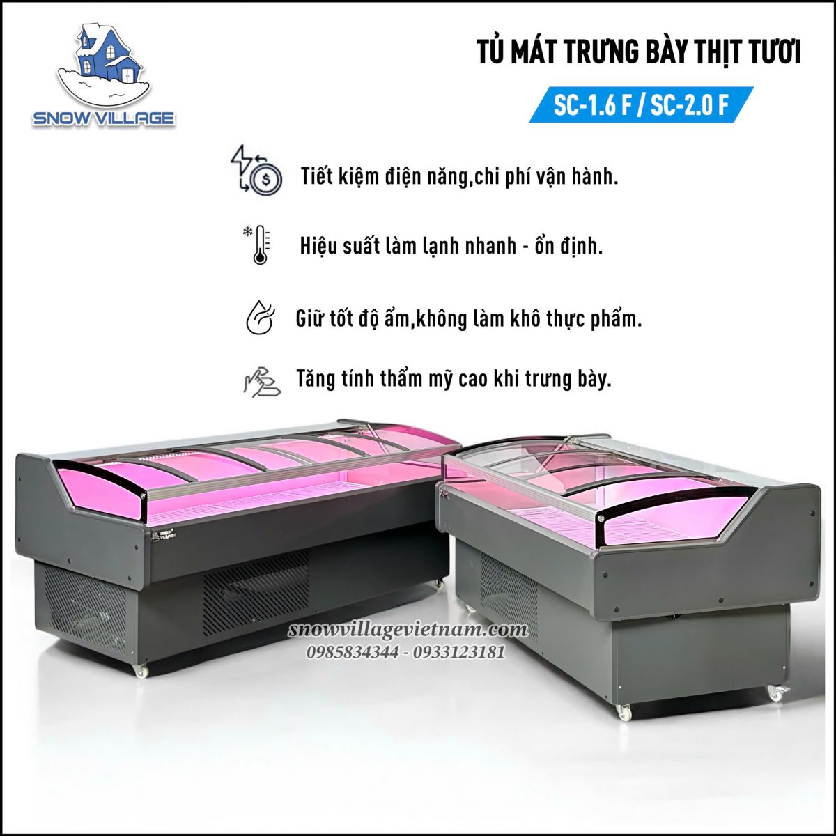 Tủ trưng bày thịt cá tươi SC-1.6F