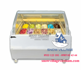 Tủ đông trưng bày kem kính cong 12 khay BL-1.2