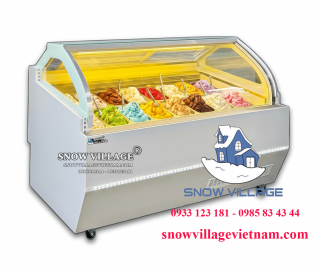 Tủ trưng bày kem tươi kính cong 20 khay BL-2.0