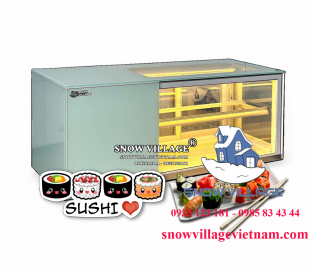 Tủ mát trưng bày sushi - bánh ngọt kính vuông 1.5m SS-1.5V