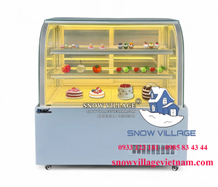 Tủ bánh kem kính cong 1.2m 3 tầng