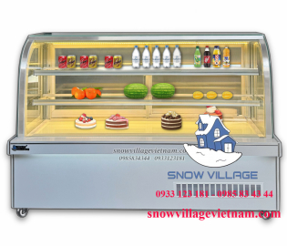 Tủ bánh kem kính cong 1.8m 3 tầng