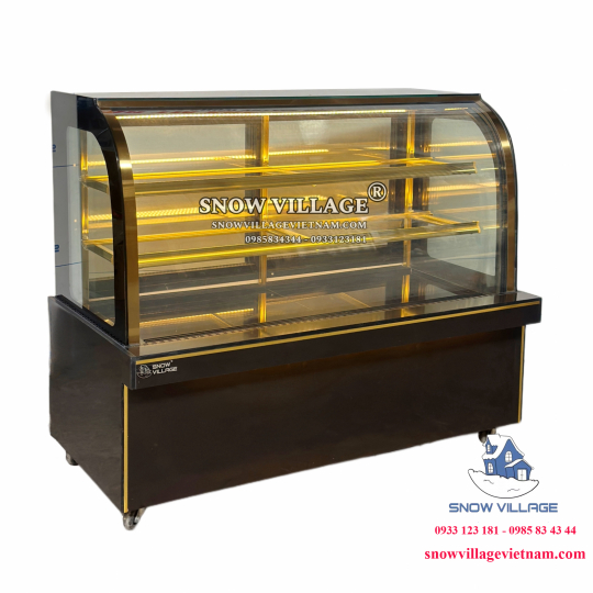 Tủ bánh kem kính cong 1.5m 3 tầng