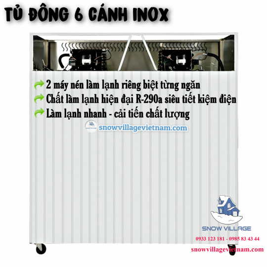 Tủ đông 6 cửa inox Coil SLLDZ4-1300L