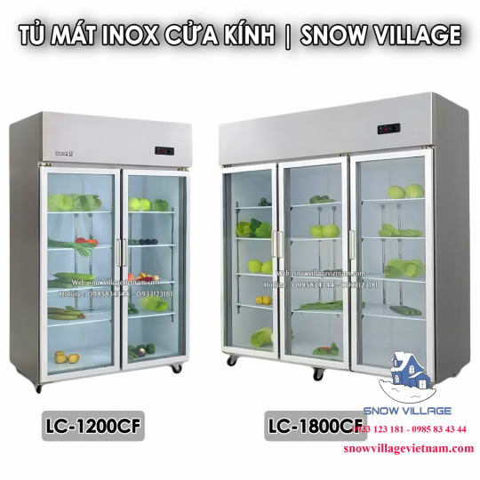 Tủ mát inox 2 cửa LC-1200CF