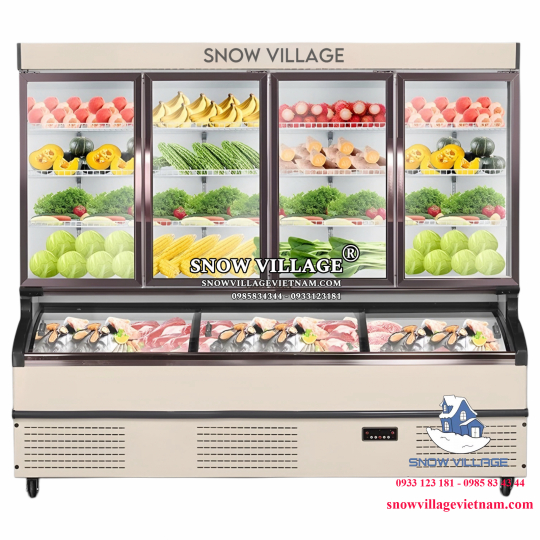 Tủ trên mát dưới đông siêu thị LMD-2218QK