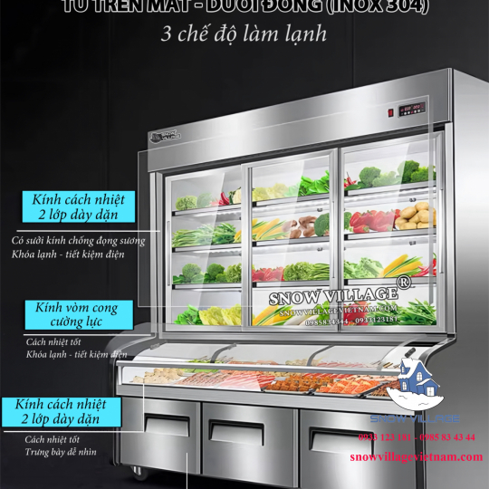 Tủ trên mát dưới đông 3 chế độ cao cấp DC-1800FY