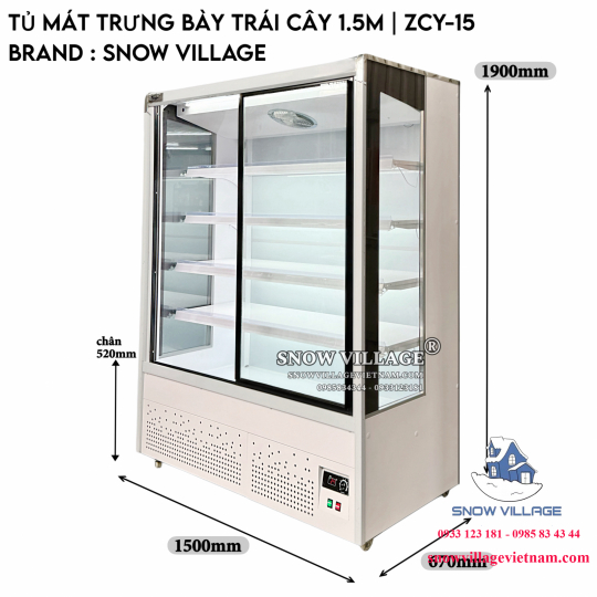Tủ mát trưng bày trái cây siêu thị ZCY-15 Snow Village