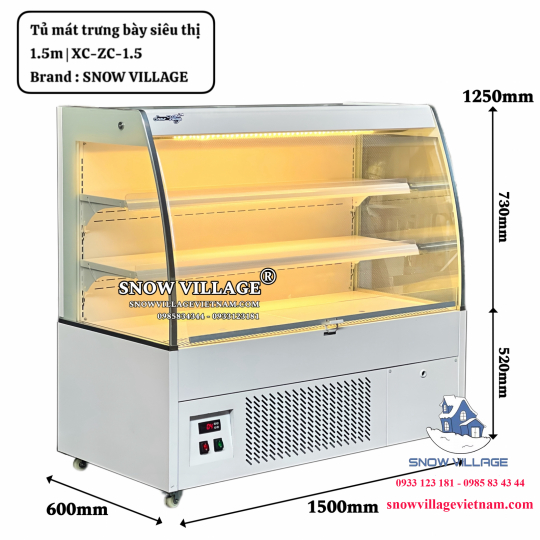 Tủ mát trưng bày siêu thị 1.5m XC-ZC-15