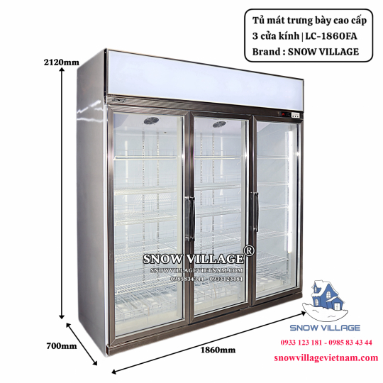 Tủ mát 3 cửa kính cao cấp LC-1860FA