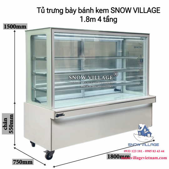 Tủ bánh kem 1.8m 4 tầng GB-500-4L.Z4