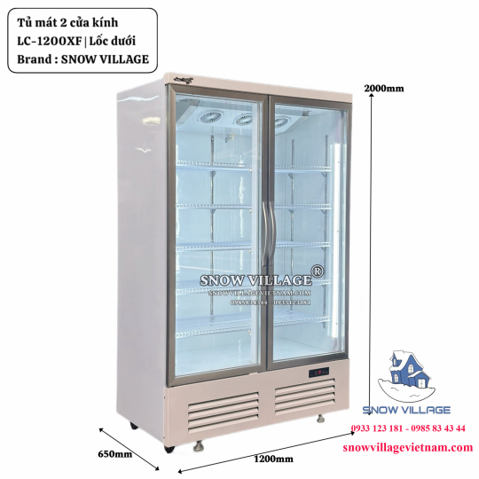 Tủ mát 2 cửa kính 