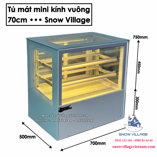 Tủ mát để bàn kính vuông 70cm GB-100V